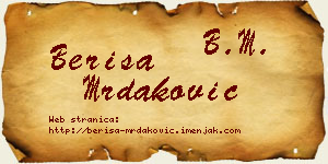Beriša Mrdaković vizit kartica
